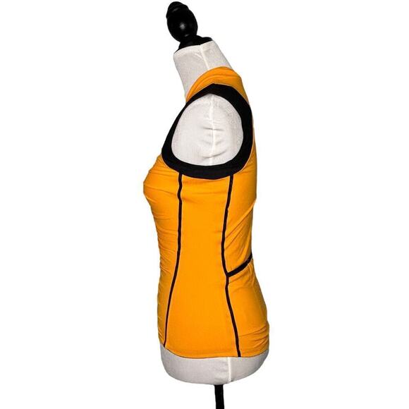 Active Angelz Full Zip Sleeveless Cycle Top Yellow Black Size Medium - Picture 4 of 7